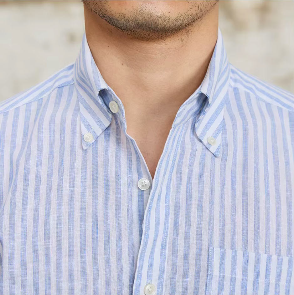 COMO STRIPED BUTTON DOWN SHIRT