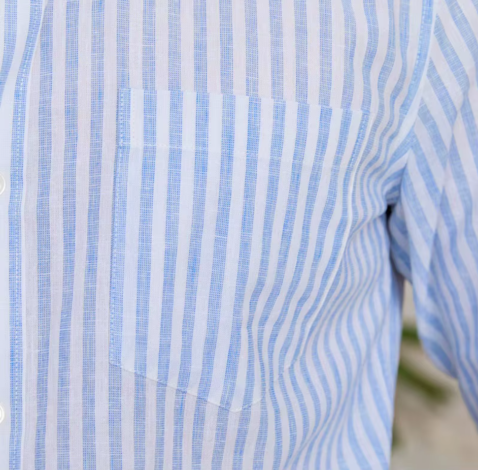 COMO STRIPED BUTTON DOWN SHIRT