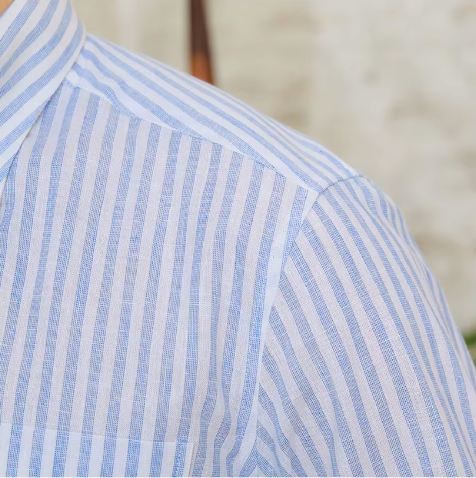 COMO STRIPED BUTTON DOWN SHIRT