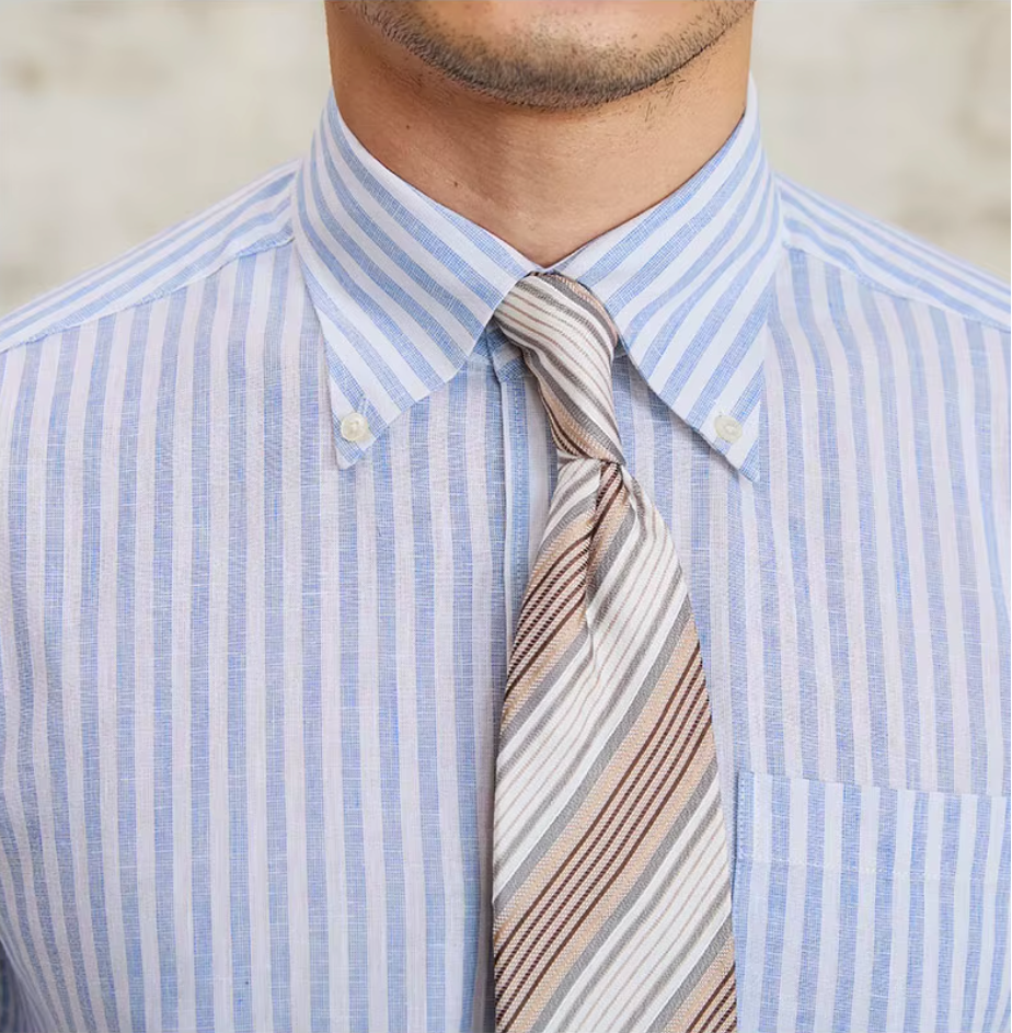 COMO STRIPED BUTTON DOWN SHIRT