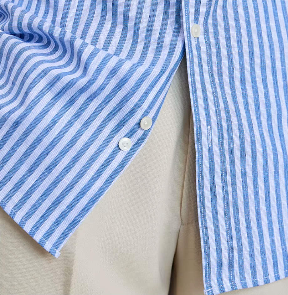 COMO STRIPED BUTTON DOWN SHIRT