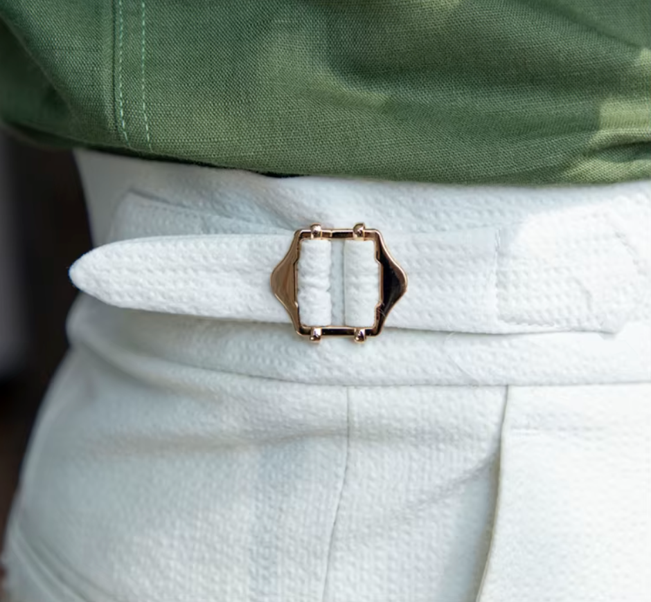 GRAPPA PLEATED SEERSUCKER TROUSERS