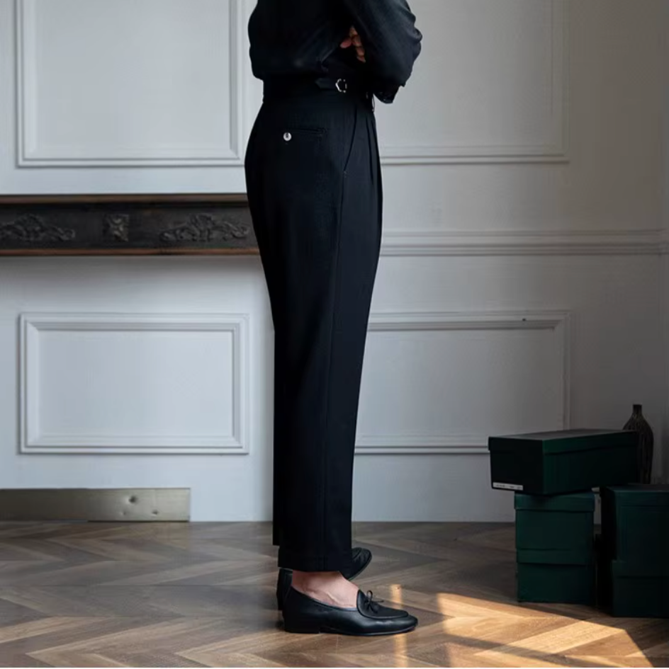 GRAPPA PLEATED SEERSUCKER TROUSERS