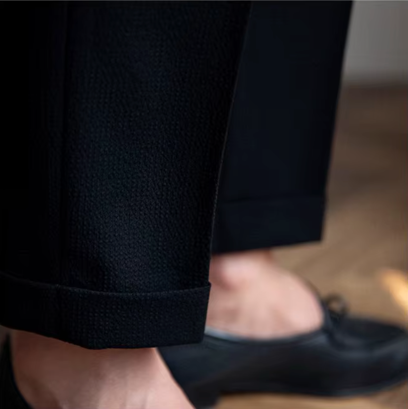 GRAPPA PLEATED SEERSUCKER TROUSERS