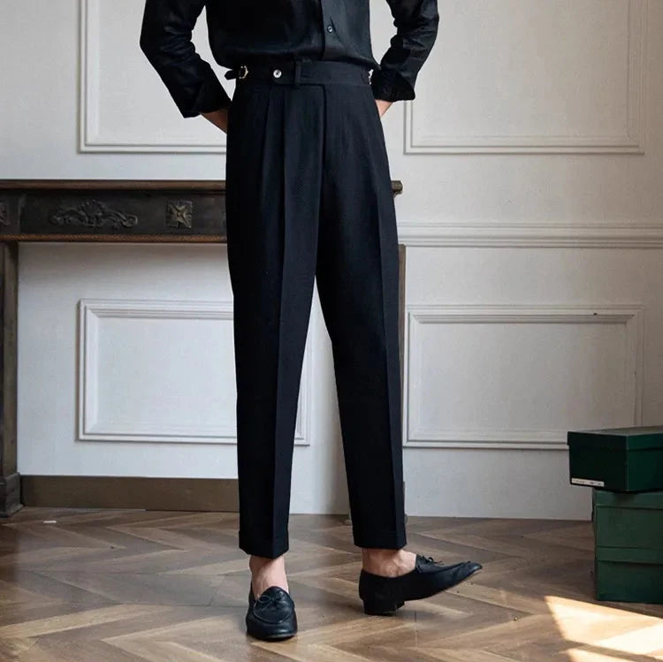 GRAPPA PLEATED SEERSUCKER TROUSERS