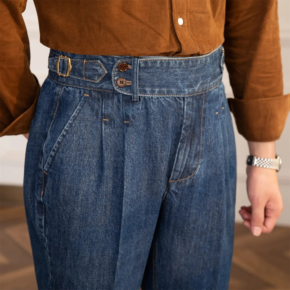 GIANCARLO PLEATED JEANS