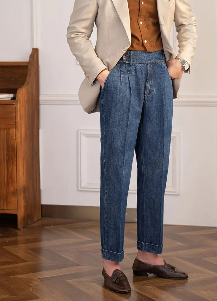 GIANCARLO PLEATED JEANS