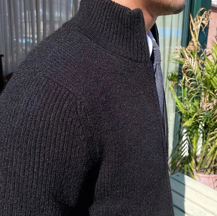 FALCONE KNITTED ZIP SWEATER