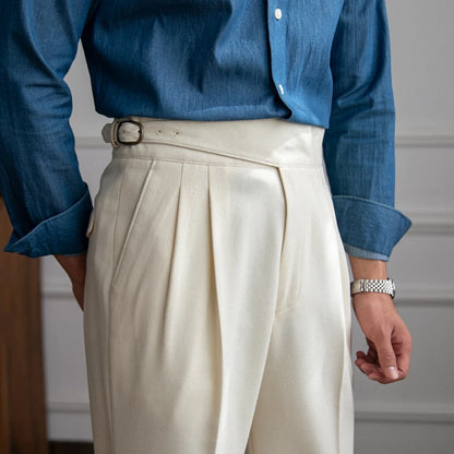 MARCO PLEATED TROUSERS