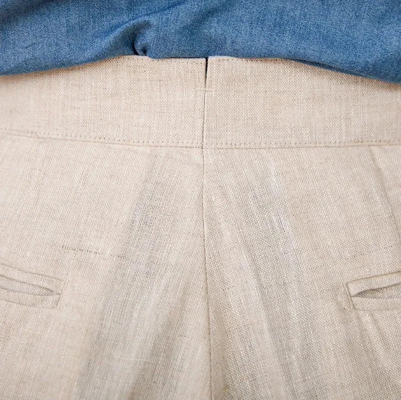 NAPOLI PLEATED LINEN TROUSERS