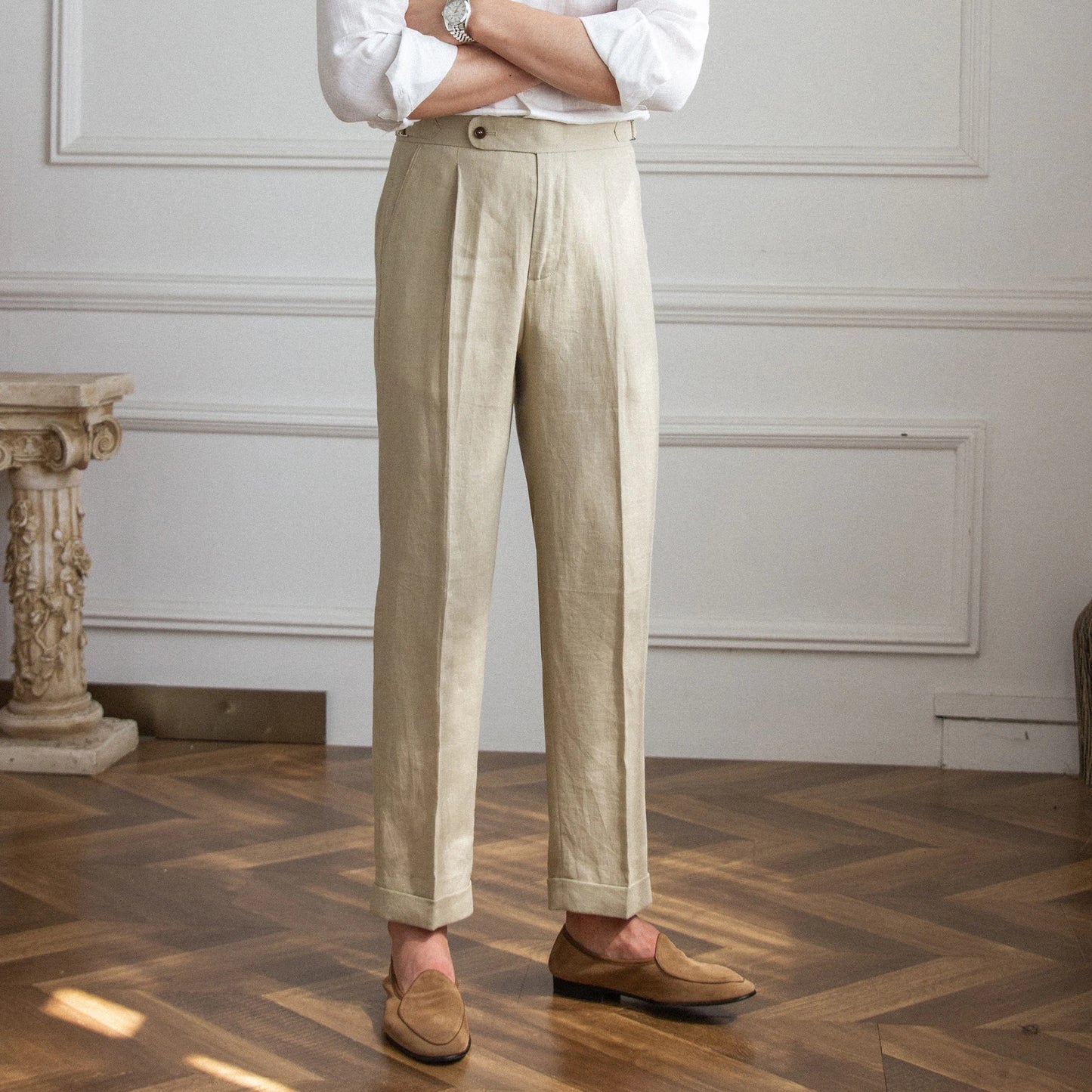 ALBERTO PLEATED TROUSERS