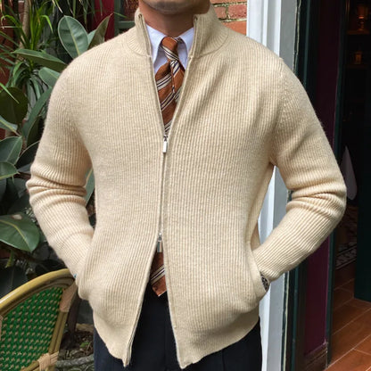 FALCONE KNITTED ZIP SWEATER